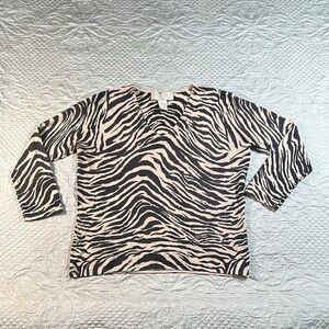 Norton McNaughton Boxy Black and White 3/4 Sleeve Hoodie